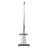 Rolling base detail on portable clothes rack stand