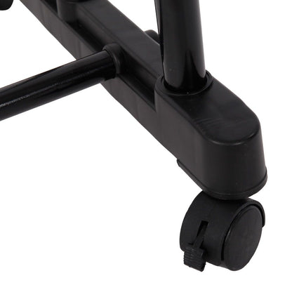 Portable rolling clothes rack shown empty for assembly reference