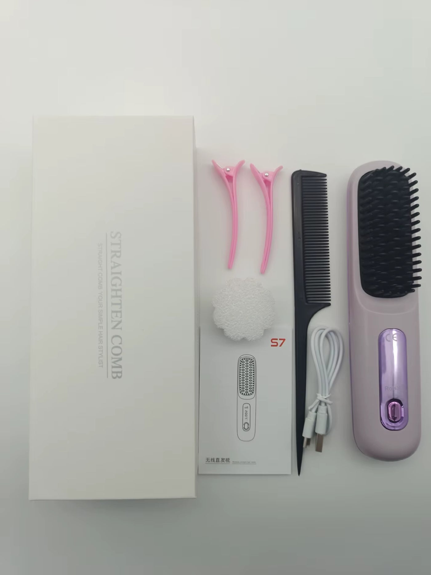 Heated brush for hair in white color option