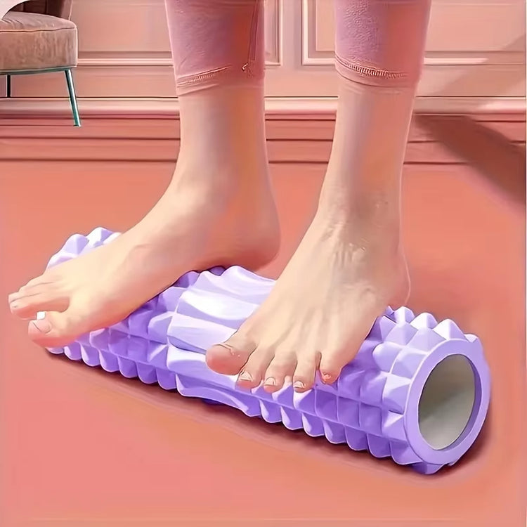 Vibrating massage roller in Purple, side angle