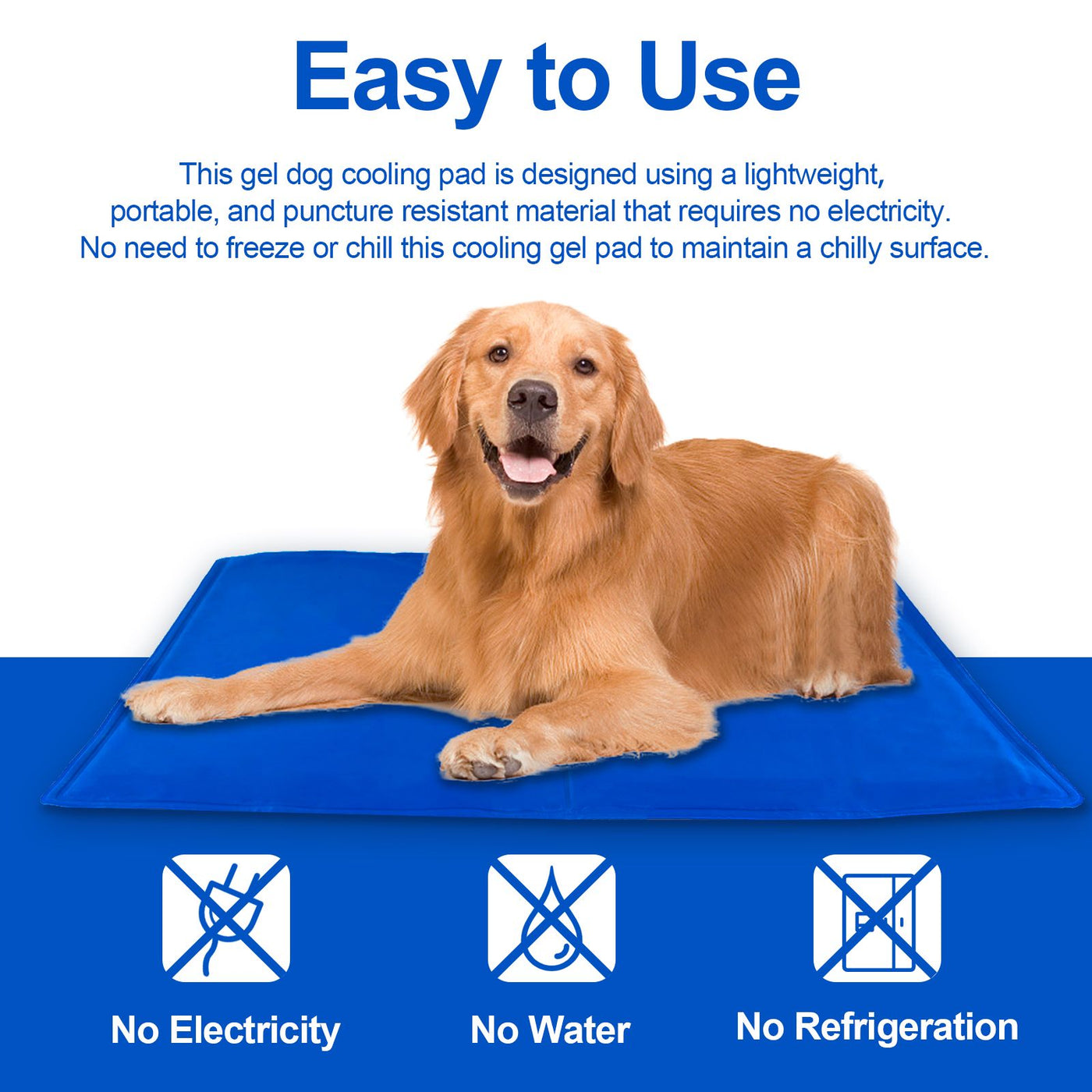 Pressure activated dog cooling mat side view