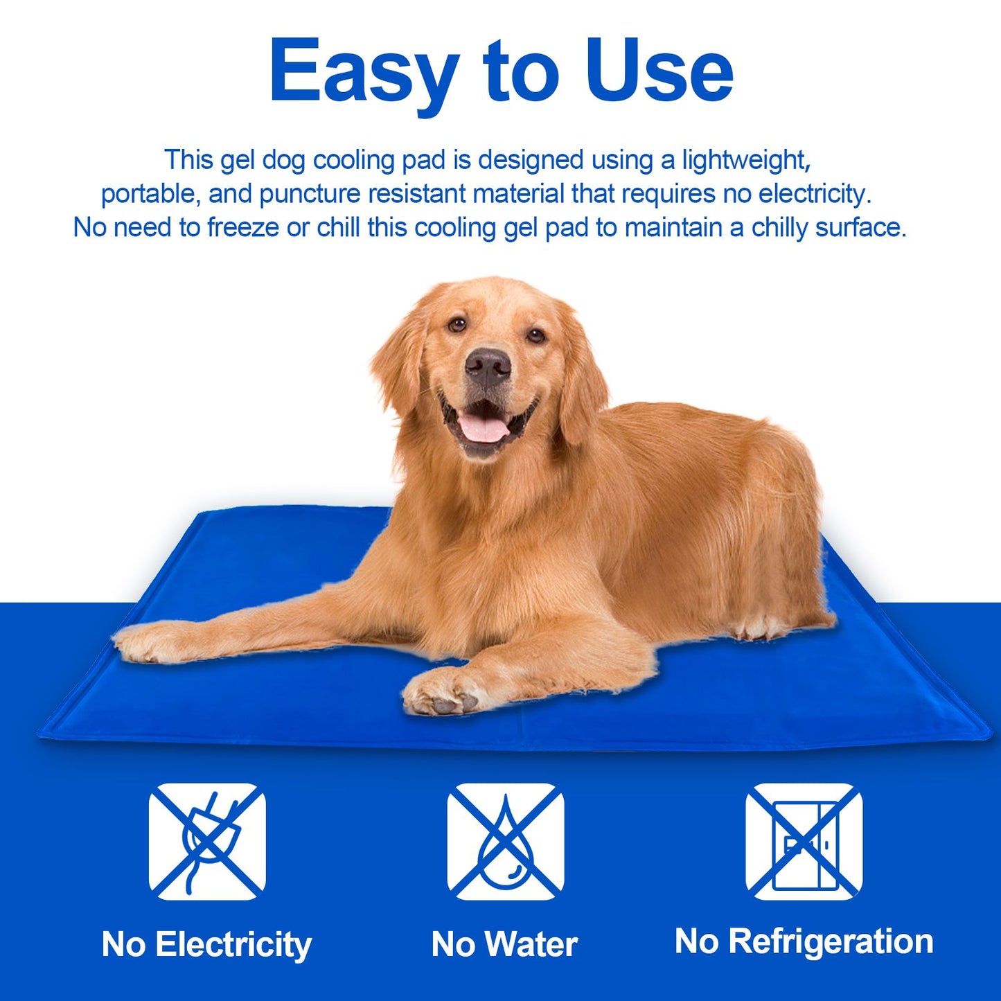 Pressure activated dog cooling mat side view