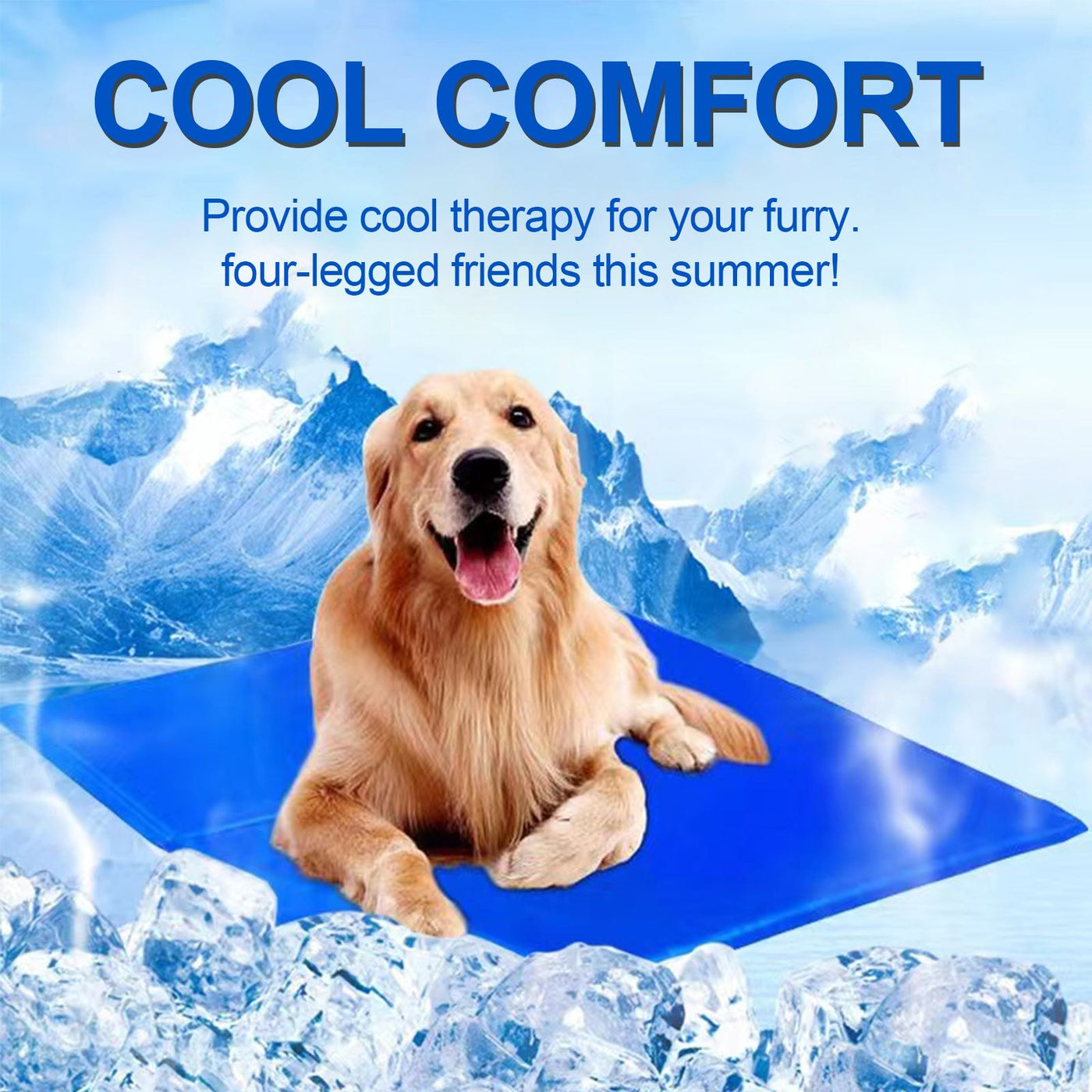 Pressure activated dog cooling mat additional view