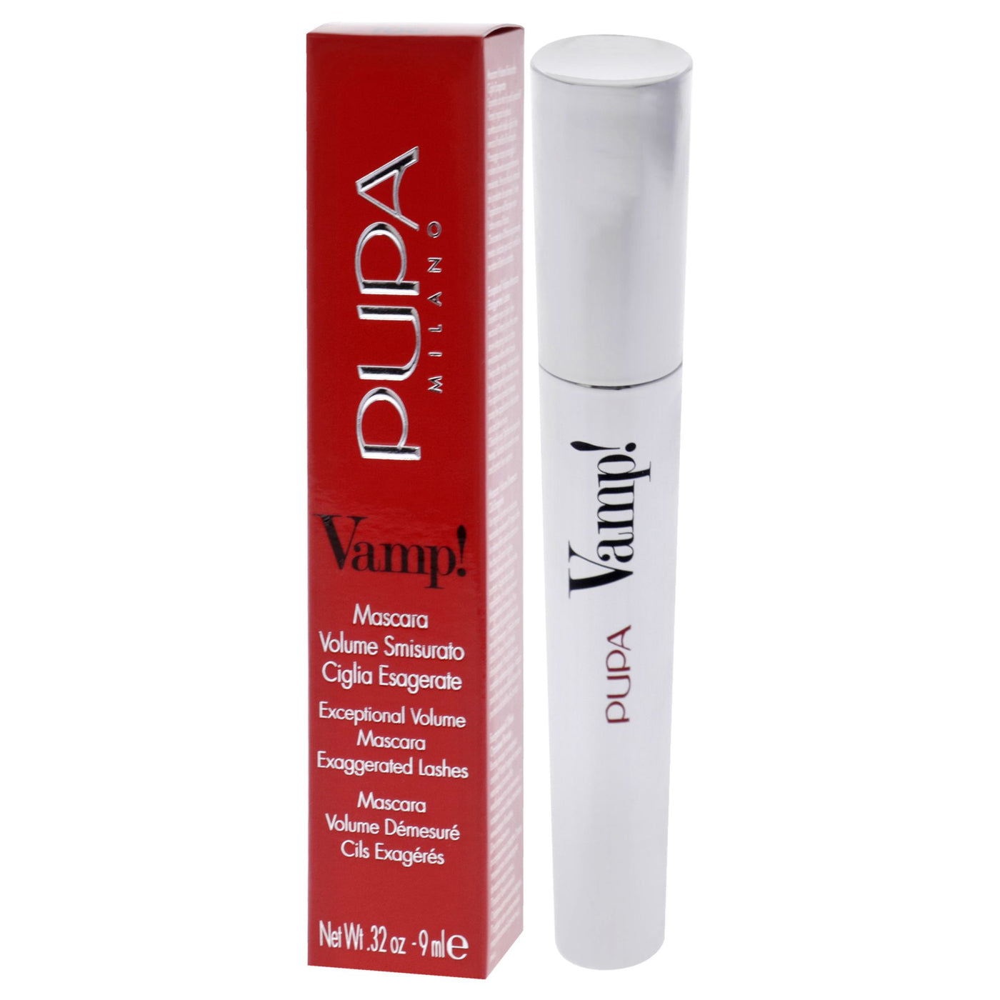 Pupa Milano Vamp Extra Black Mascara close-up swatch and detail