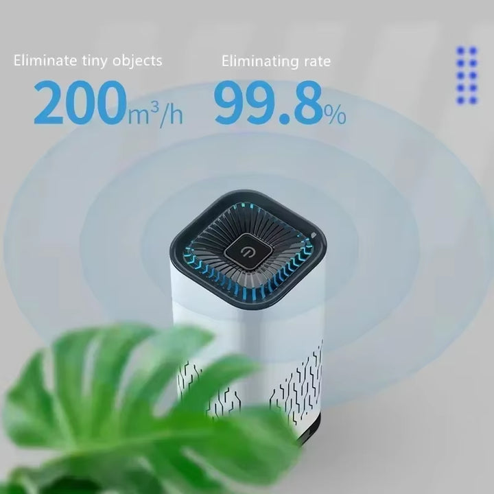Mini air purifier placed in car center console