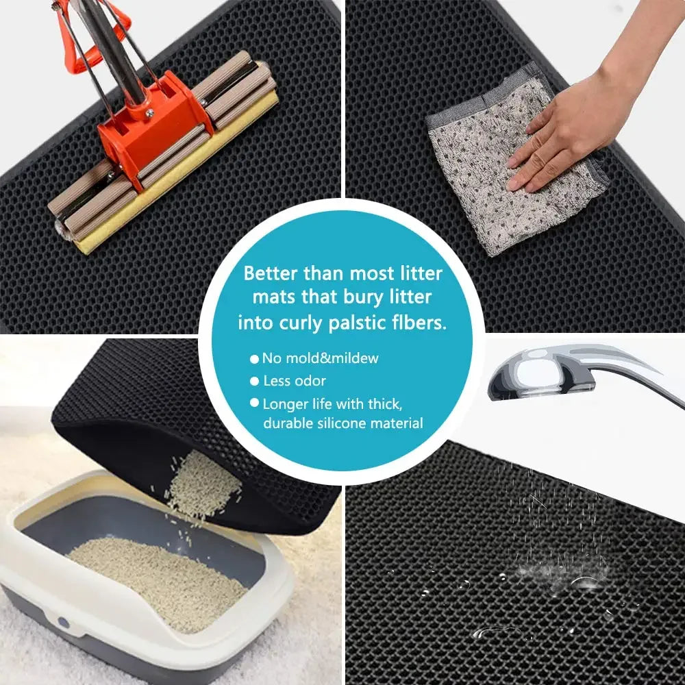 Non-slip backing of PurrGuard litter mat