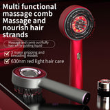 Electric vibration scalp brush in use on hair