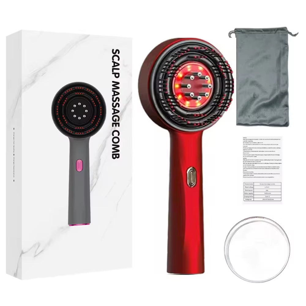 Scalp massager brush in red color option