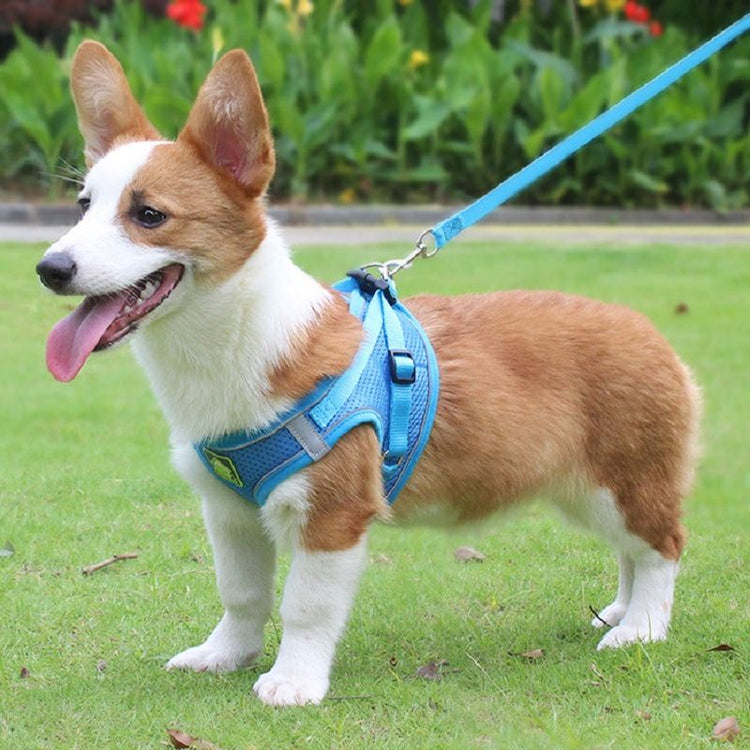 Reflective dog harness side view