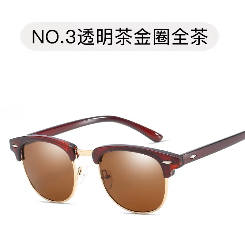 Retro square sunglasses with rivet detail and UV400 lenses, front view