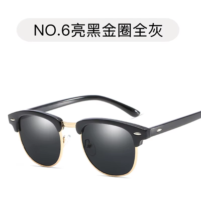Retro square sunglasses side profile showing rivet frame