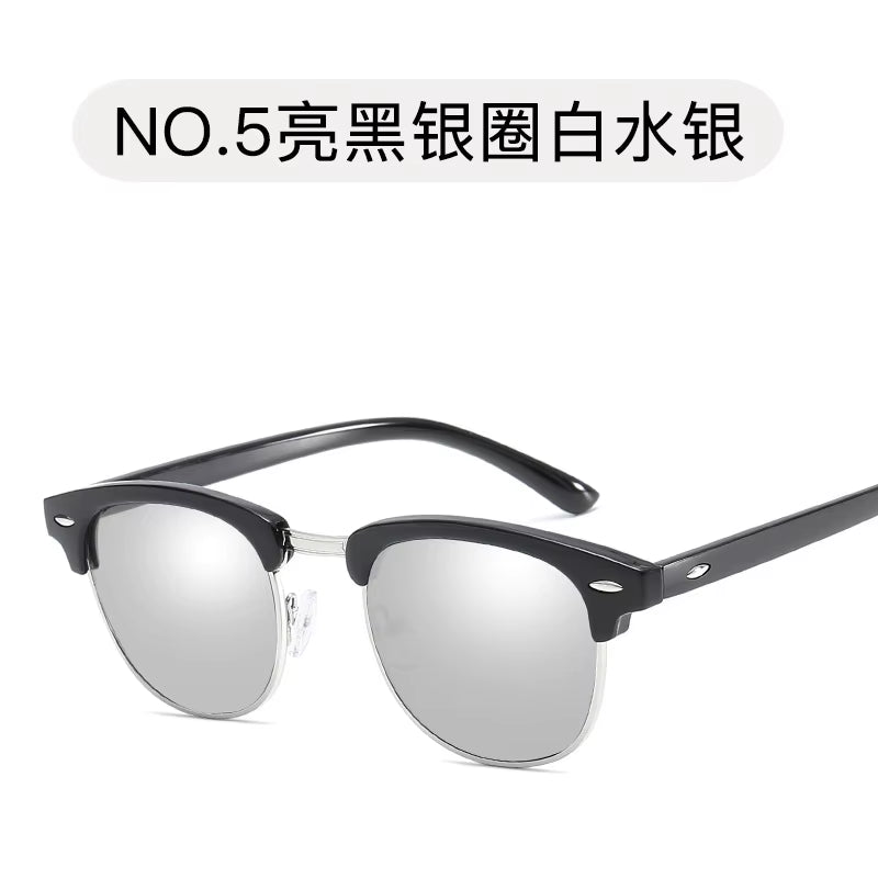 Retro square rivet sunglasses in alternate color colorway