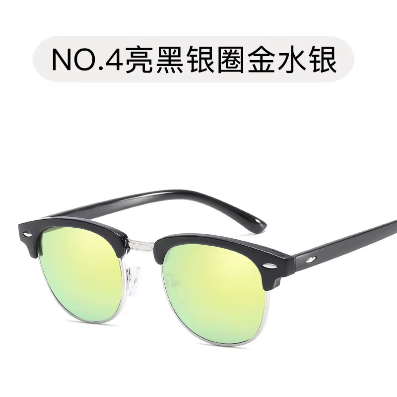 Retro square sunglasses with UV400 lenses, close-up of frame detail