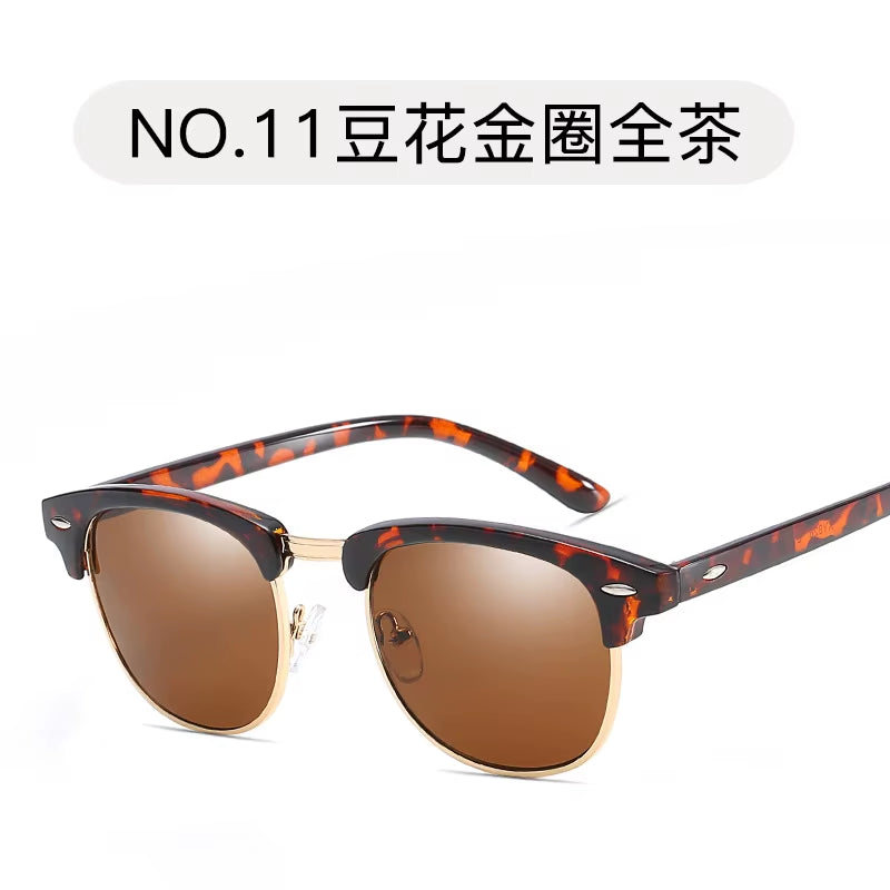 Retro square rivet sunglasses styled for everyday wear