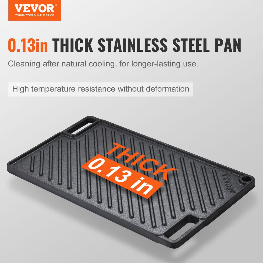 Reversible Cast Iron Grill Griddle side angle