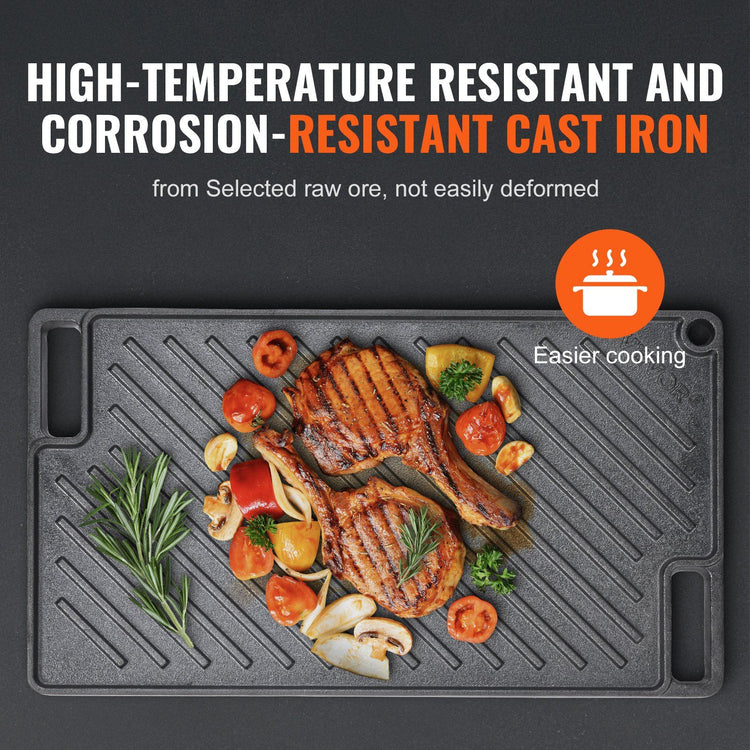 Reversible Cast Iron Grill Griddle detail close-up