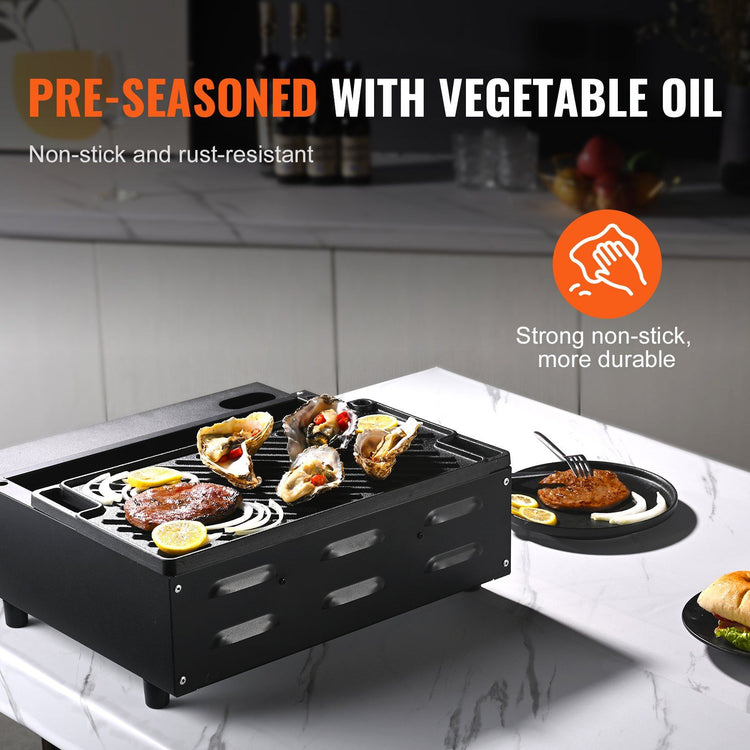 Reversible Cast Iron Grill Griddle alternate angle