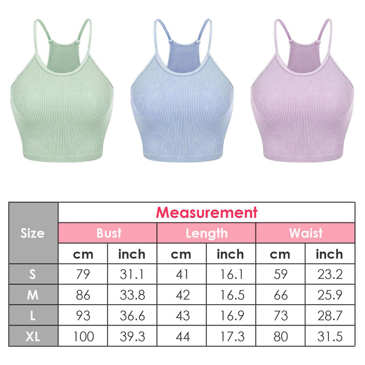 Ribbed crop tank set in Black, White, and Light Gray pack