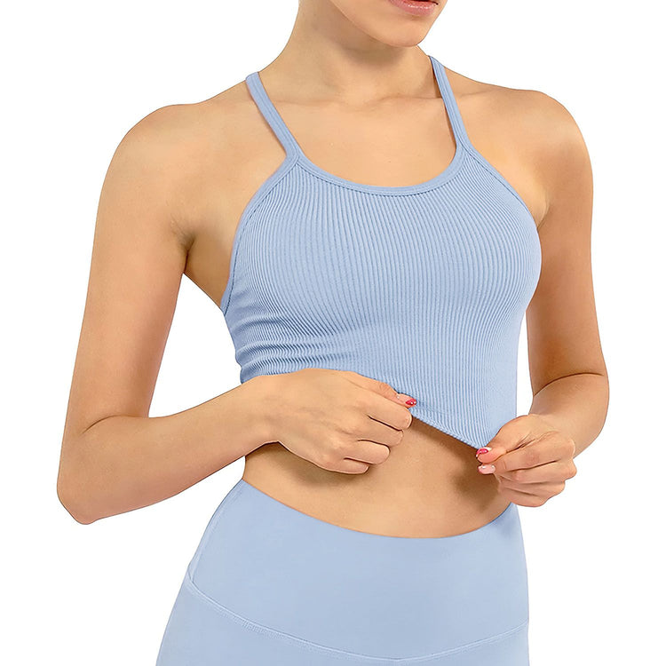 Ribbed knit crop tank sleeveless armhole detail