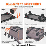 Rolling cat carrier interior view showing soft-sided pet compartment
