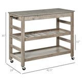 Stainless steel kitchen cart lower storage shelves