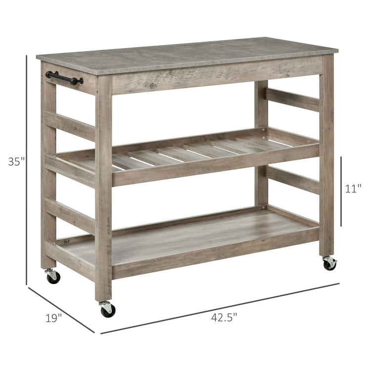 Stainless steel kitchen cart lower storage shelves