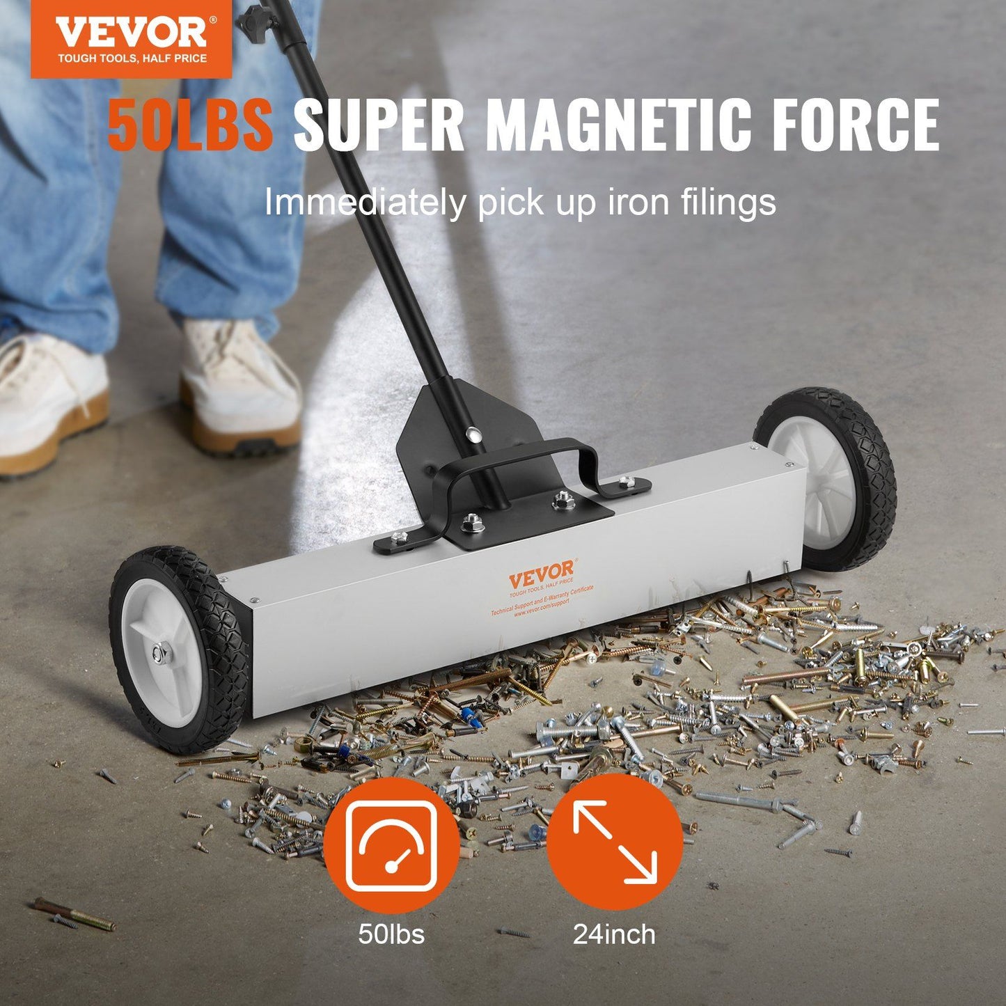 Rolling Magnetic Sweeper 50lbs Pickup2