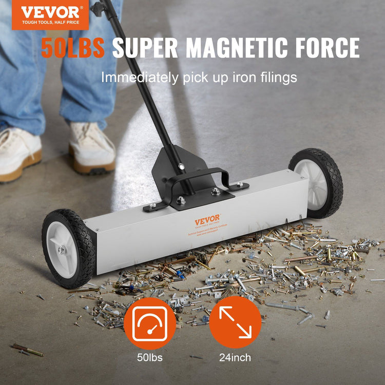 Rolling Magnetic Sweeper 50lbs Pickup close-up