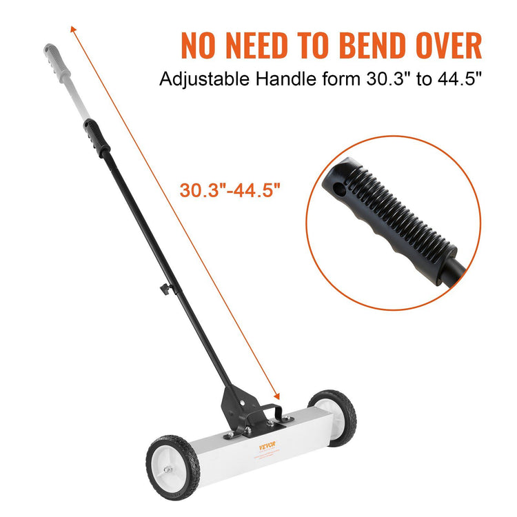 Rolling Magnetic Sweeper 50lbs Pickup angled view