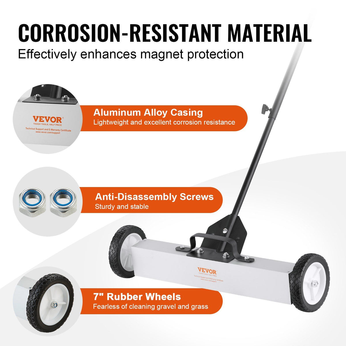 Rolling Magnetic Sweeper 50lbs Pickup6