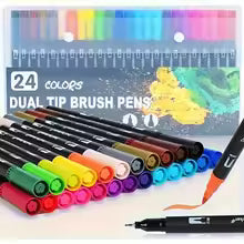 Watercolor marker swatches on paper
