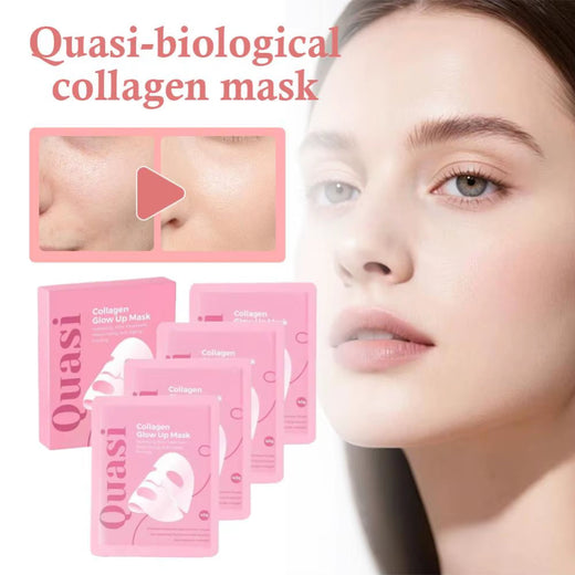 Korean collagen mask sheet shown unfolded with essence