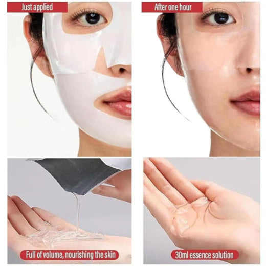 Collagen face mask in use during a skincare routine