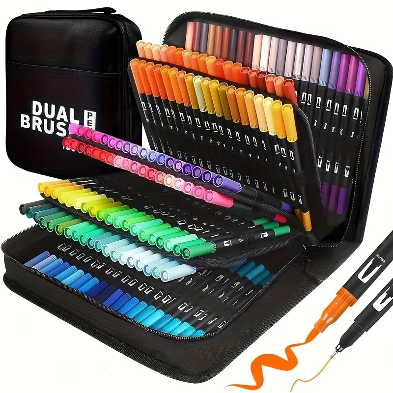 Double-ended watercolor markers full color set