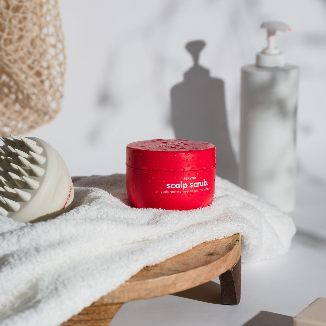 Exfoliating scalp scrub treatment jar