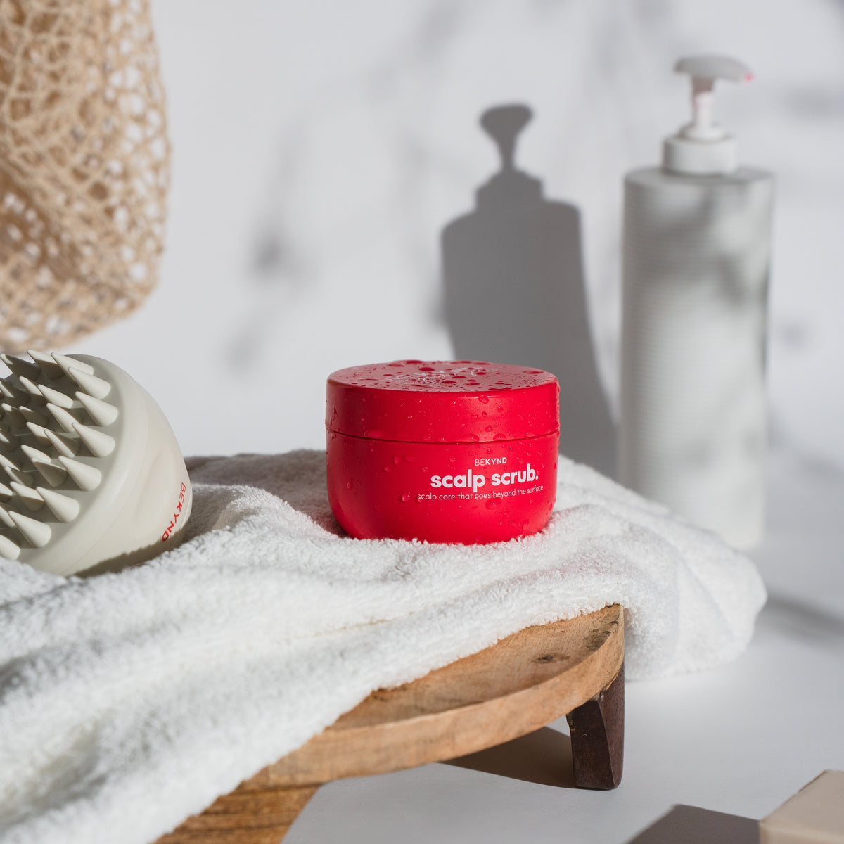 Exfoliating scalp scrub treatment jar