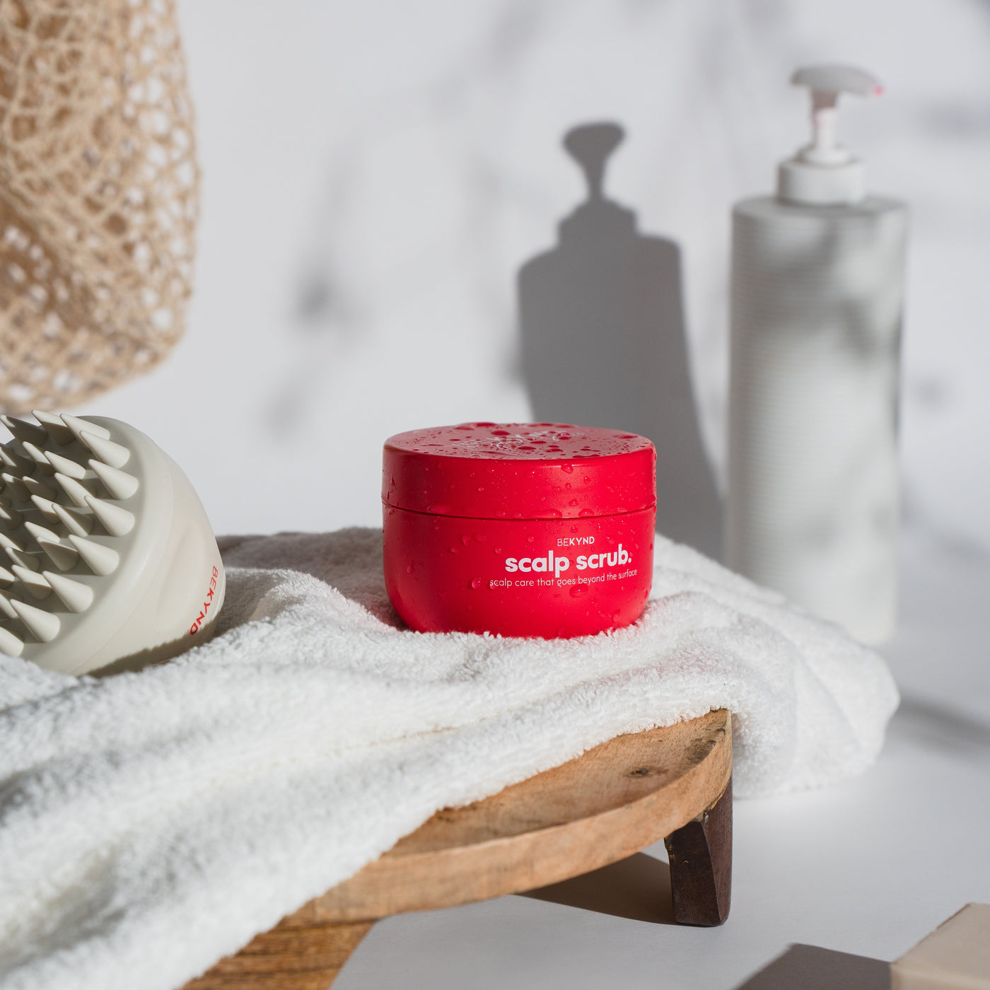 Exfoliating scalp scrub treatment jar