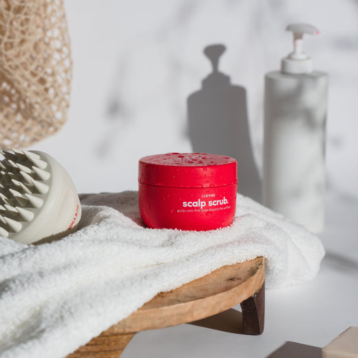 Exfoliating scalp scrub treatment jar