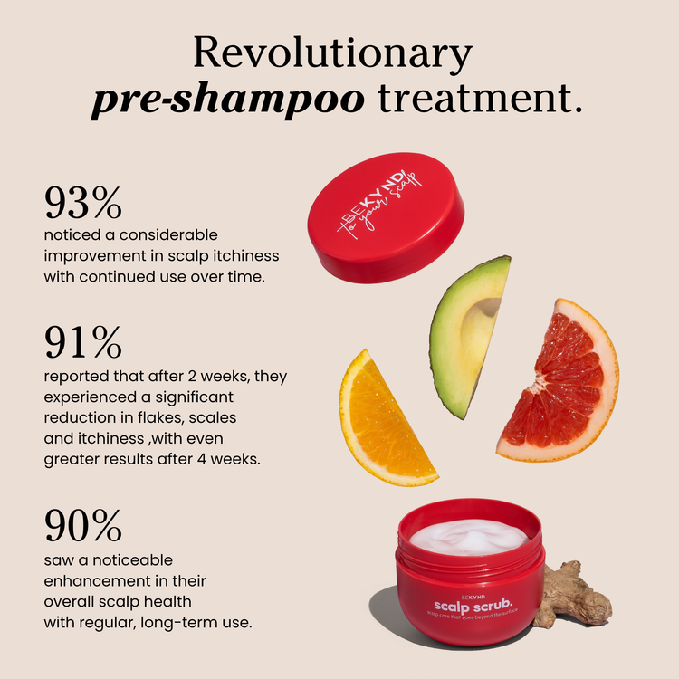 Scalp scrub rinsing out in shower