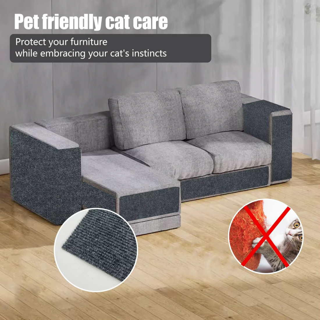 Cat couch protector size comparison between two sizes