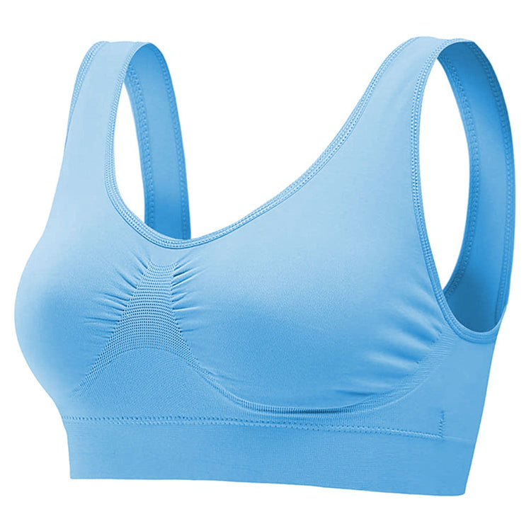 seamless sports bra back panel close-up