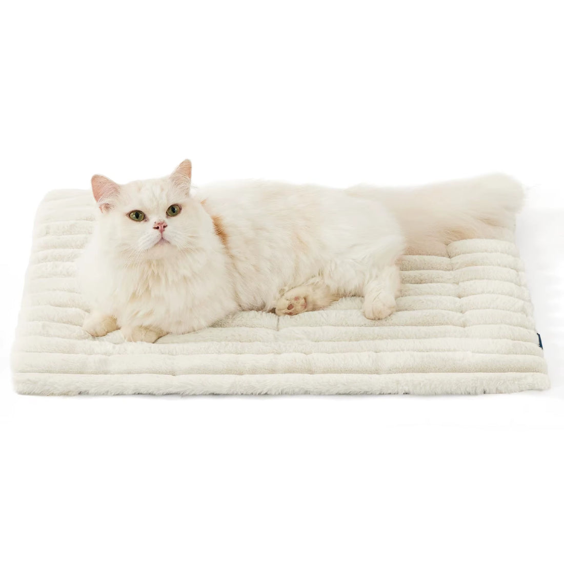 Self warming cat mat in beige, cozy pet rest spot