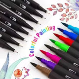 Watercolor markers fine tip detail view