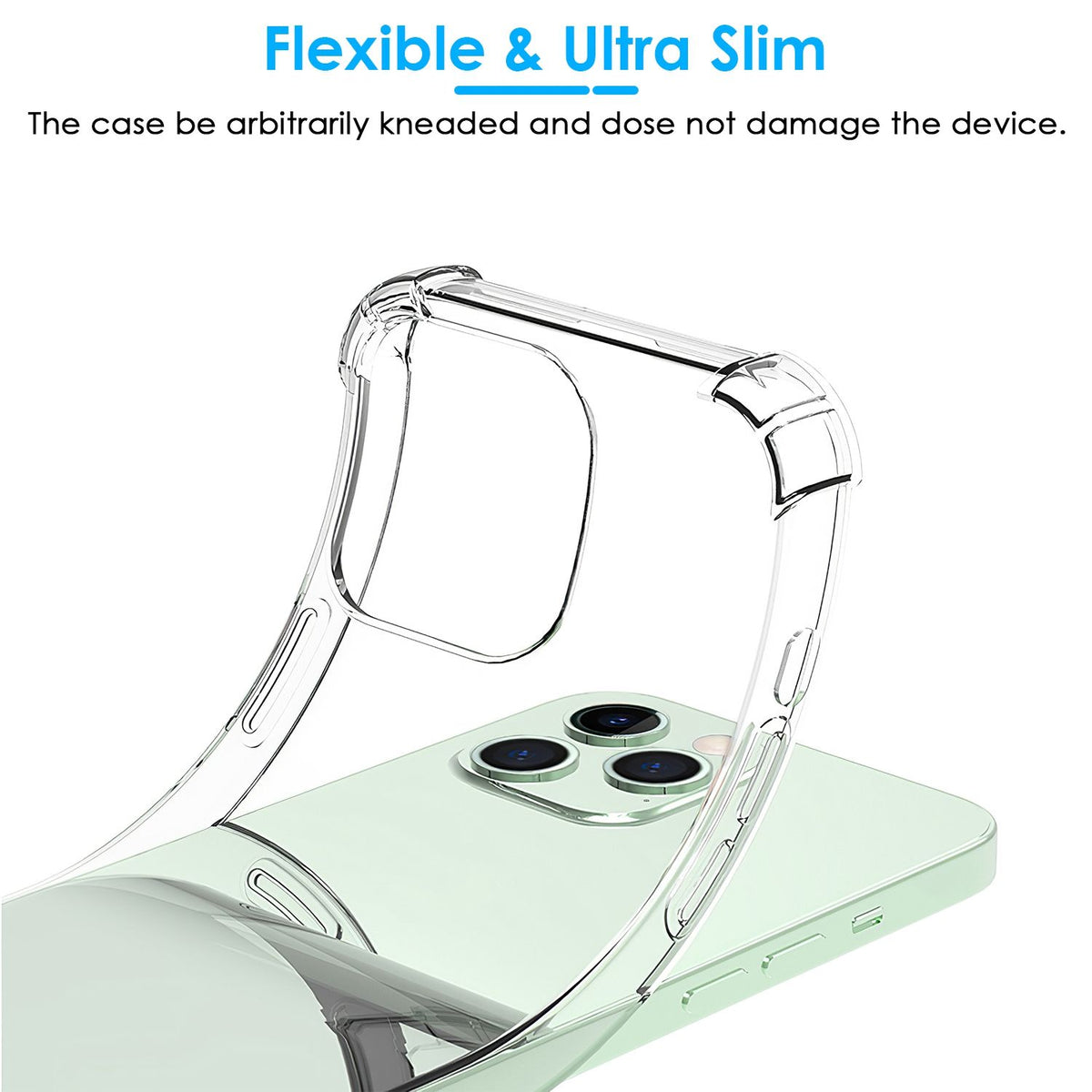 Reinforced corner detail of the clear TPU iPhone case