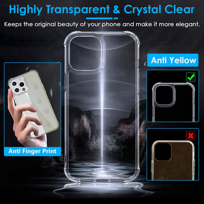Side profile of the clear TPU case showing raised lip