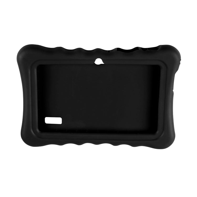 Tablet propped up on the built-in stand for video viewing