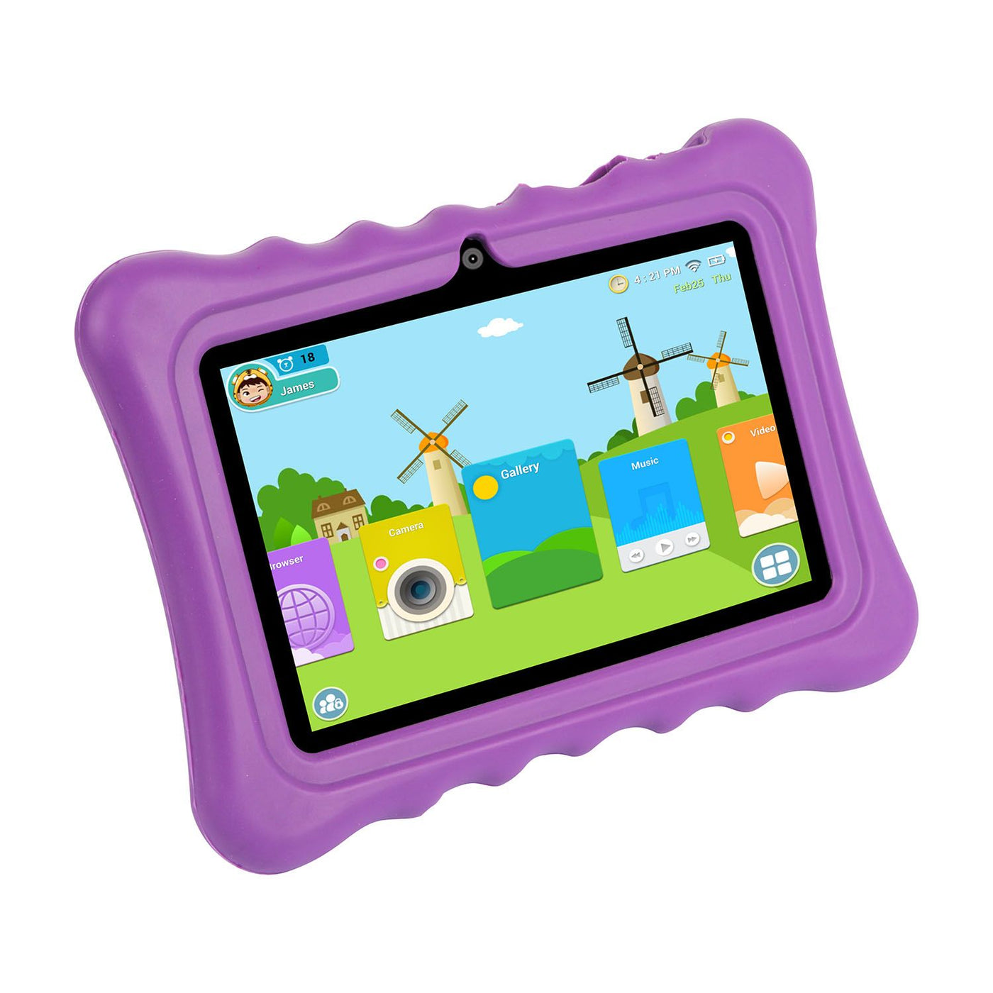 Port and button cutouts on the tablet case
