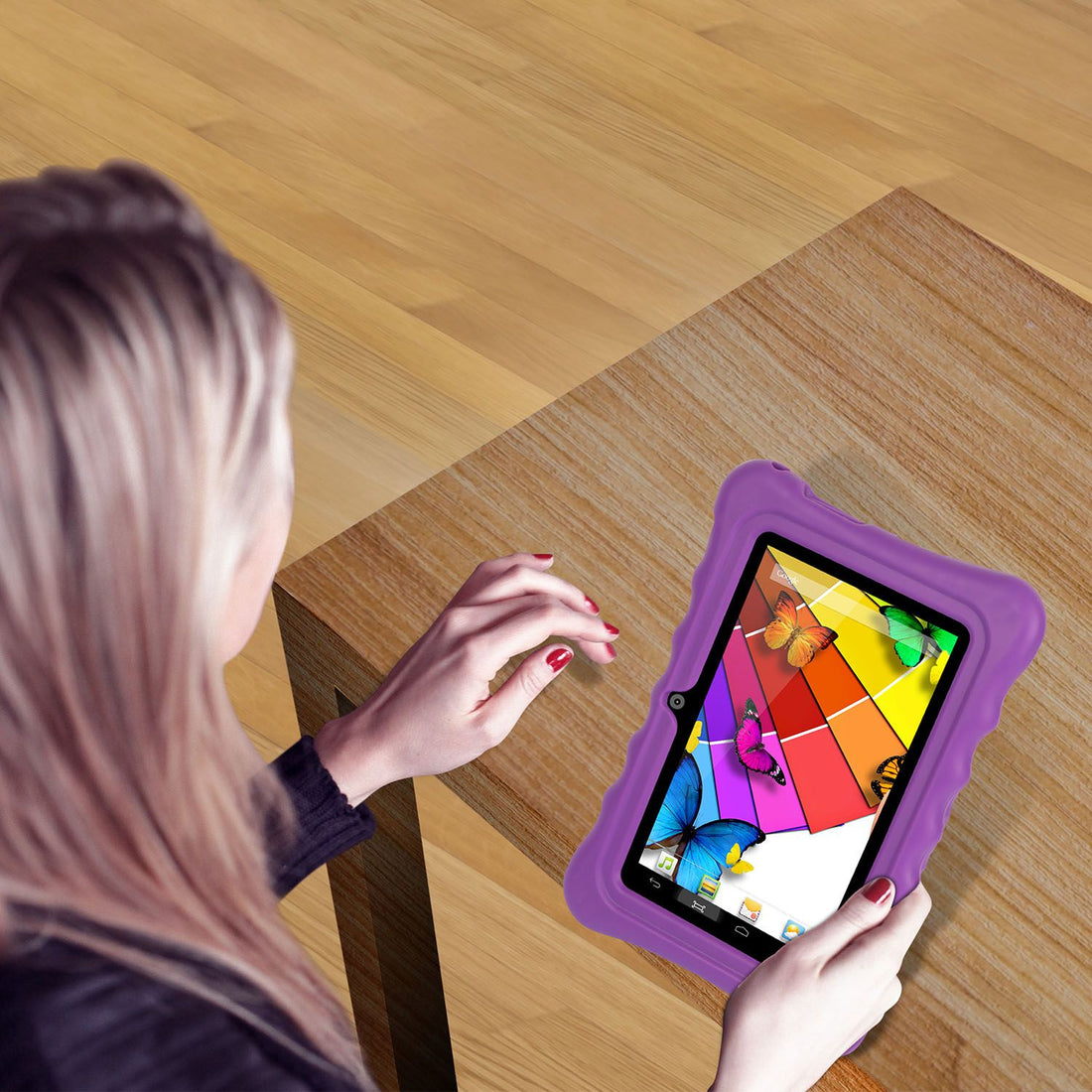 Purple tablet case shown from an alternate angle