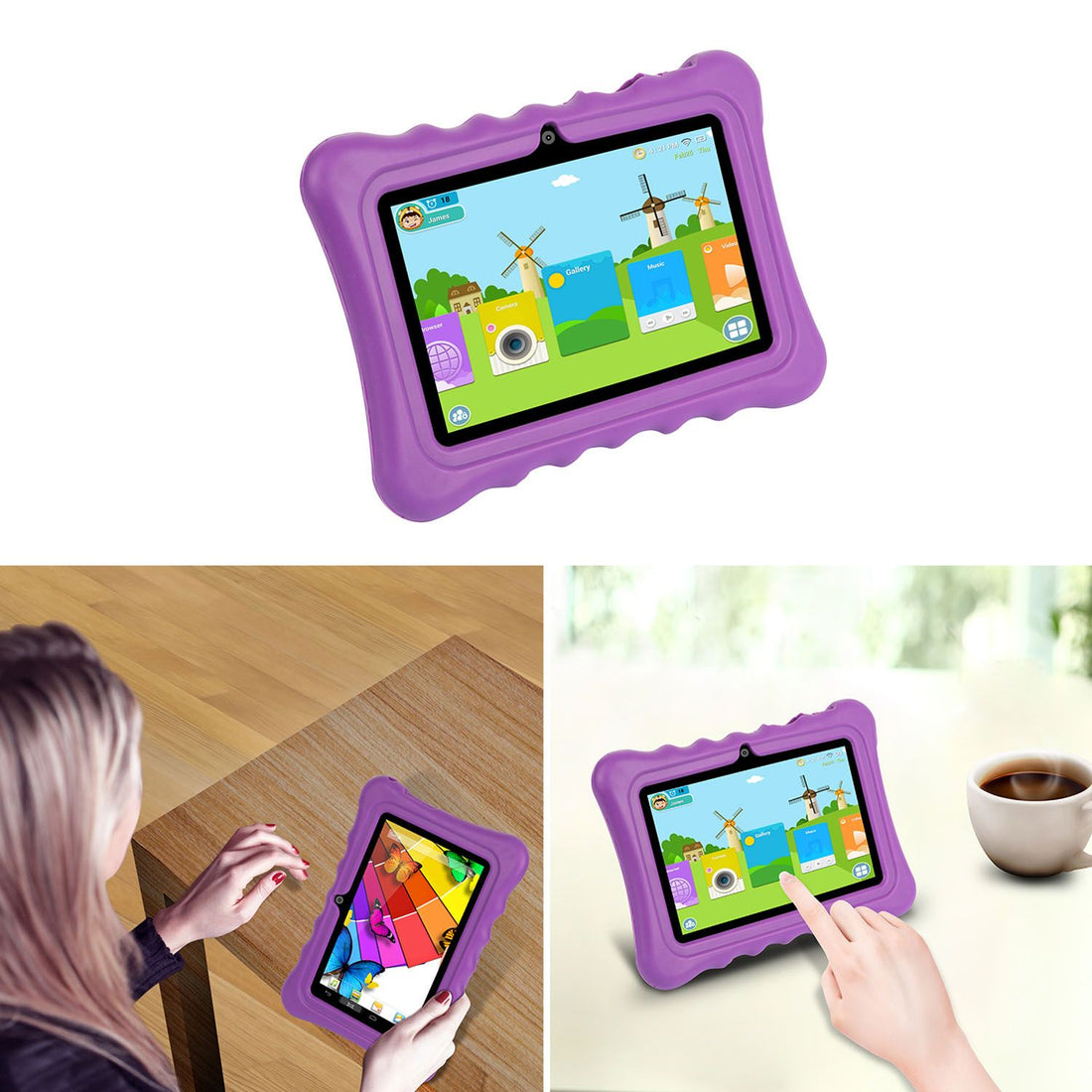 Tablet case size reference next to a 7-inch tablet
