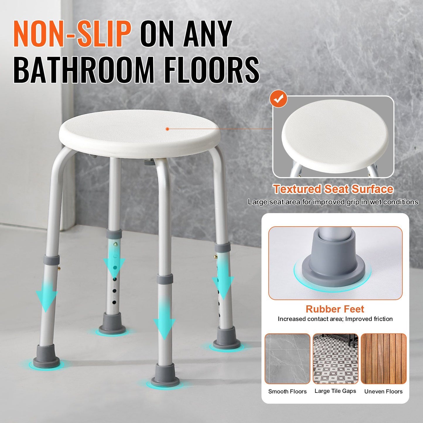 Shower Chair for Elderly 300 lbs Capacity
